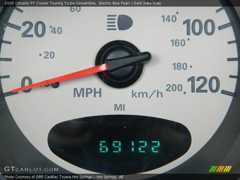 Electric Blue Pearl / Dark Slate Gray 2005 Chrysler PT Cruiser Touring Turbo Convertible