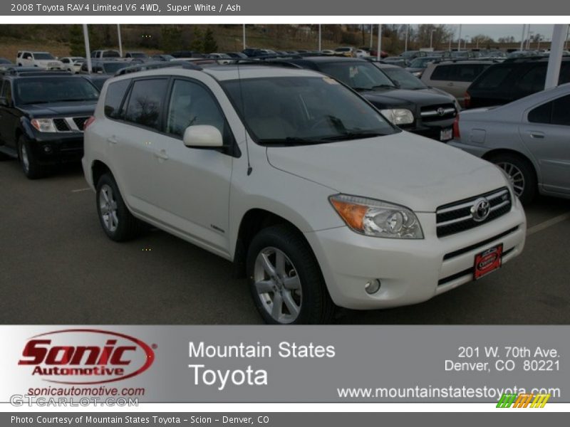 Super White / Ash 2008 Toyota RAV4 Limited V6 4WD