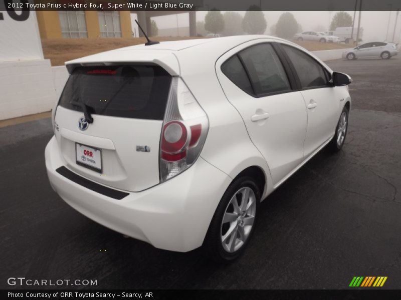 Super White / Light Blue Gray 2012 Toyota Prius c Hybrid Four