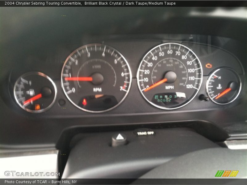 Brilliant Black Crystal / Dark Taupe/Medium Taupe 2004 Chrysler Sebring Touring Convertible