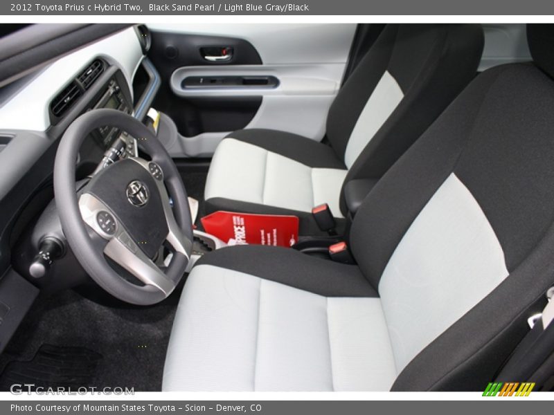 Black Sand Pearl / Light Blue Gray/Black 2012 Toyota Prius c Hybrid Two