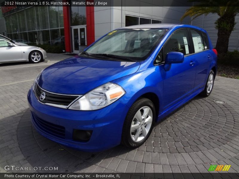 Metallic Blue / Beige 2012 Nissan Versa 1.8 SL Hatchback