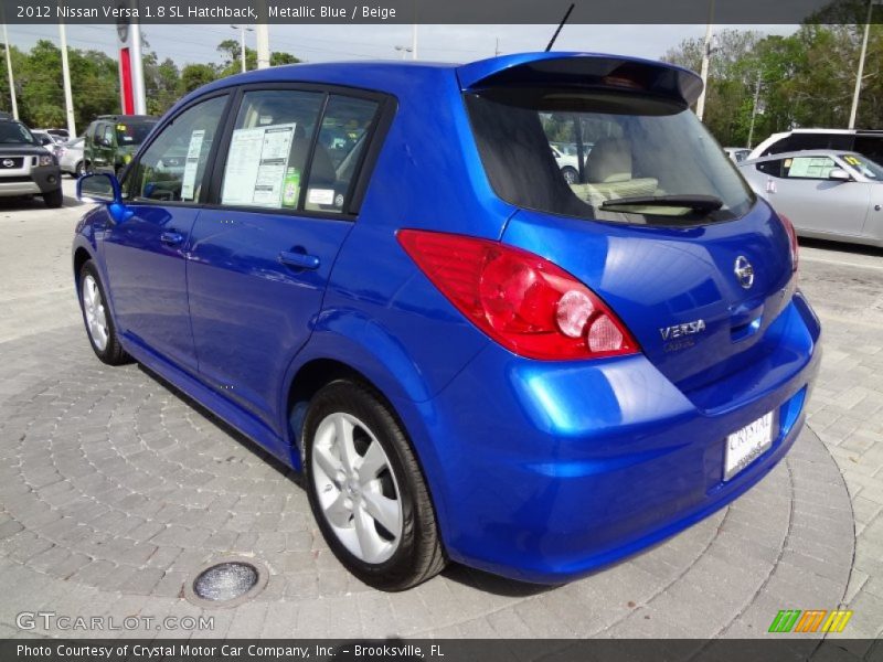 Metallic Blue / Beige 2012 Nissan Versa 1.8 SL Hatchback