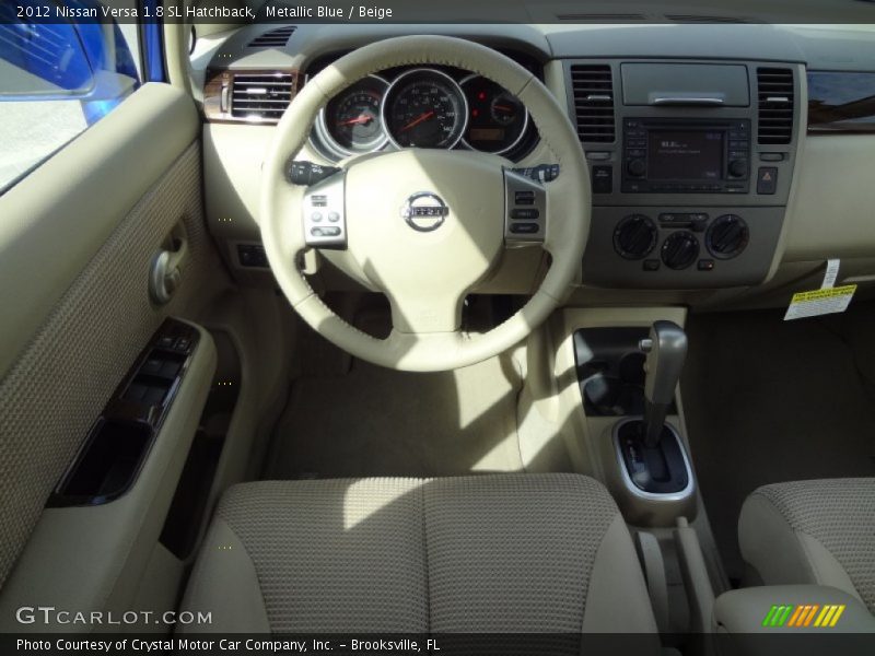 Metallic Blue / Beige 2012 Nissan Versa 1.8 SL Hatchback