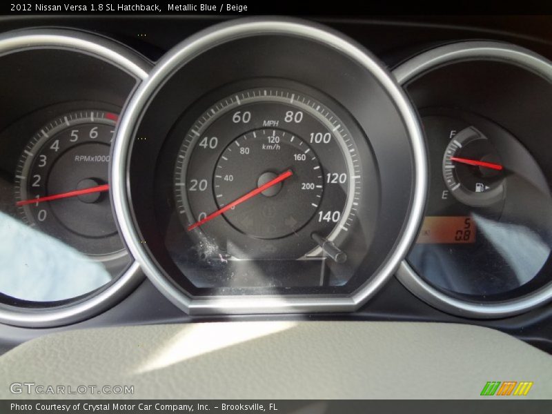 Metallic Blue / Beige 2012 Nissan Versa 1.8 SL Hatchback