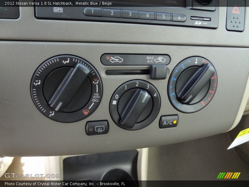 Metallic Blue / Beige 2012 Nissan Versa 1.8 SL Hatchback