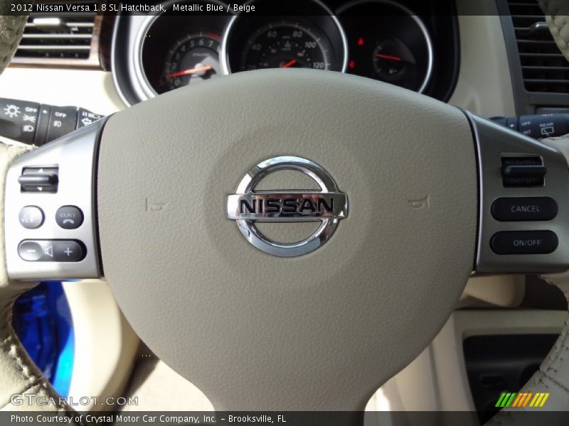 Metallic Blue / Beige 2012 Nissan Versa 1.8 SL Hatchback