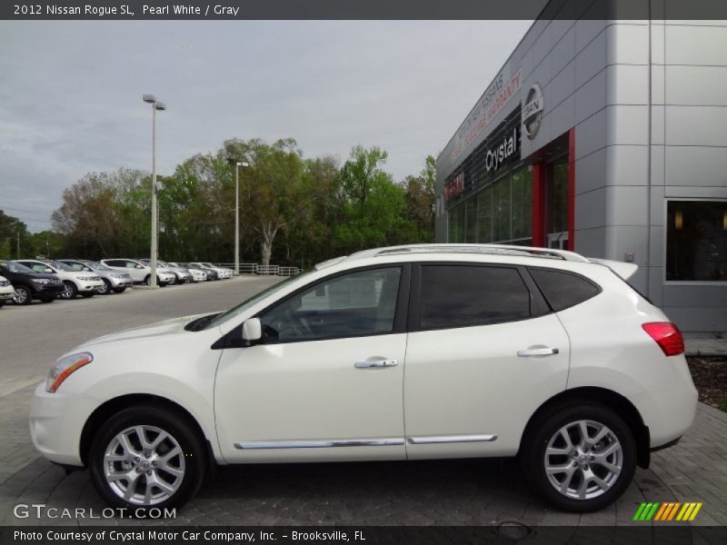 Pearl White / Gray 2012 Nissan Rogue SL