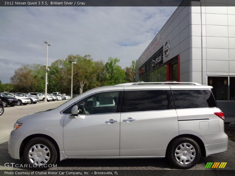 Brilliant Silver / Gray 2012 Nissan Quest 3.5 S
