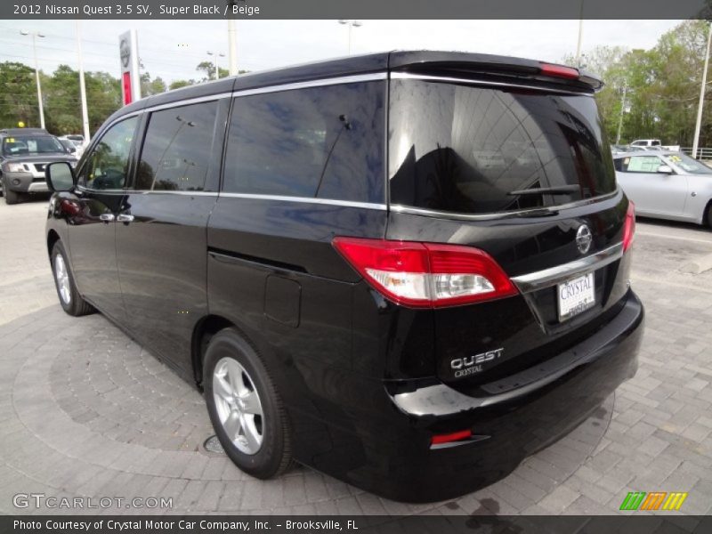 Super Black / Beige 2012 Nissan Quest 3.5 SV