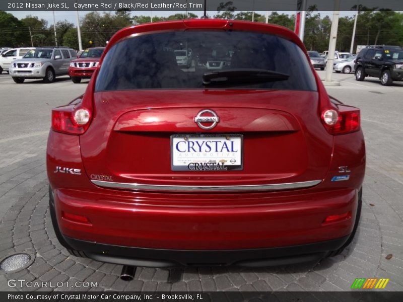 Cayenne Red / Black/Red Leather/Red Trim 2012 Nissan Juke SL