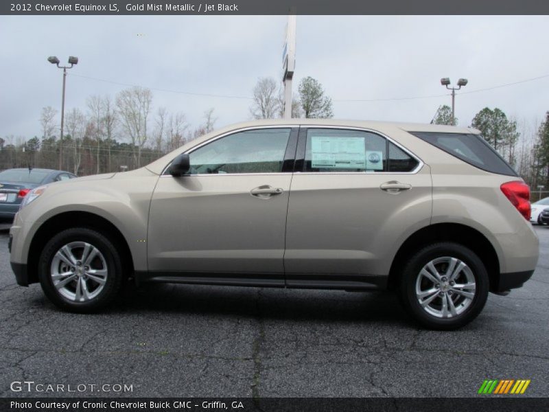 Gold Mist Metallic / Jet Black 2012 Chevrolet Equinox LS
