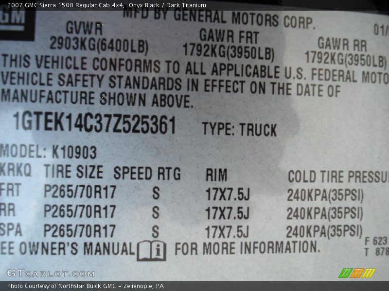 Onyx Black / Dark Titanium 2007 GMC Sierra 1500 Regular Cab 4x4