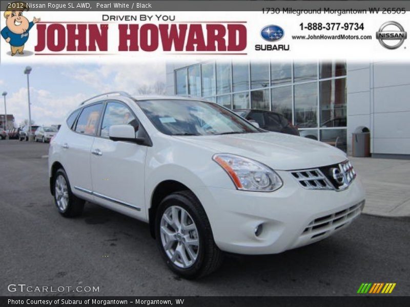 Pearl White / Black 2012 Nissan Rogue SL AWD