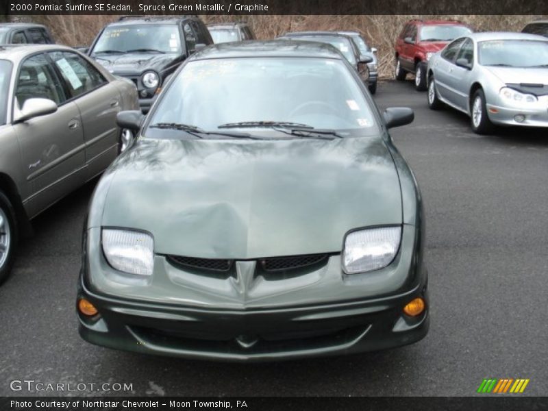Spruce Green Metallic / Graphite 2000 Pontiac Sunfire SE Sedan
