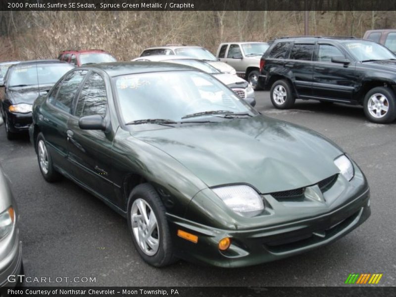 Spruce Green Metallic / Graphite 2000 Pontiac Sunfire SE Sedan