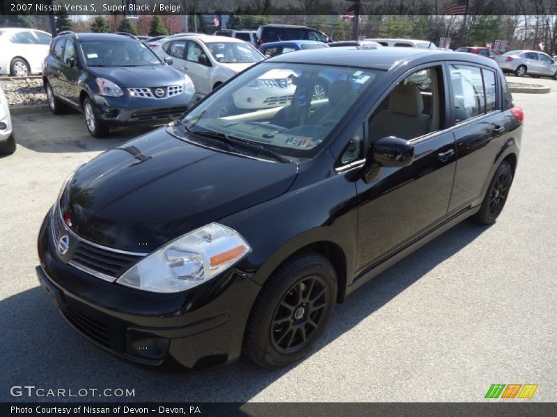 Super Black / Beige 2007 Nissan Versa S