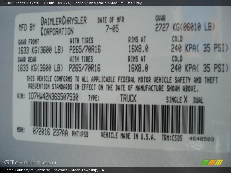 Bright Silver Metallic / Medium Slate Gray 2006 Dodge Dakota SLT Club Cab 4x4