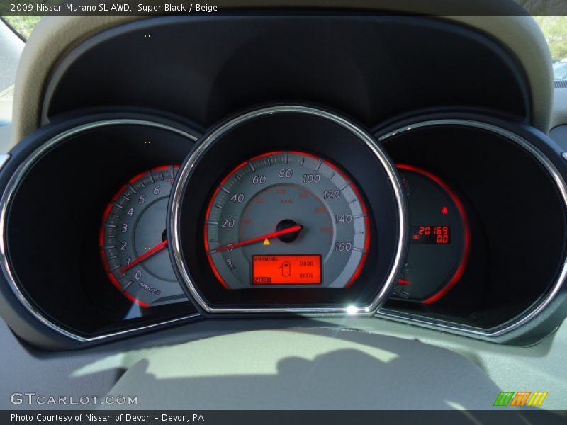 Super Black / Beige 2009 Nissan Murano SL AWD