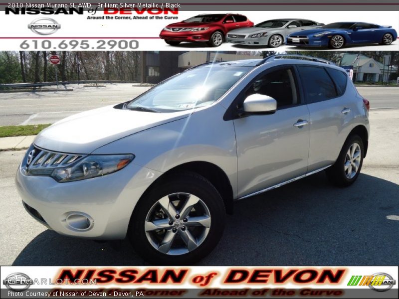 Brilliant Silver Metallic / Black 2010 Nissan Murano SL AWD