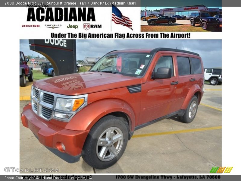 Sunburst Orange Pearl / Dark Khaki/Medium Khaki 2008 Dodge Nitro SLT