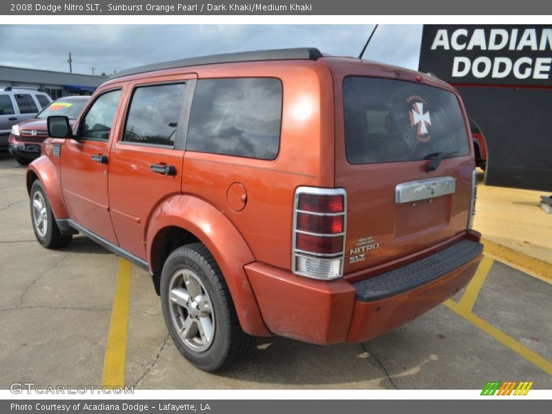 Sunburst Orange Pearl / Dark Khaki/Medium Khaki 2008 Dodge Nitro SLT