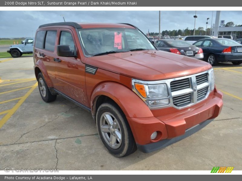 Sunburst Orange Pearl / Dark Khaki/Medium Khaki 2008 Dodge Nitro SLT