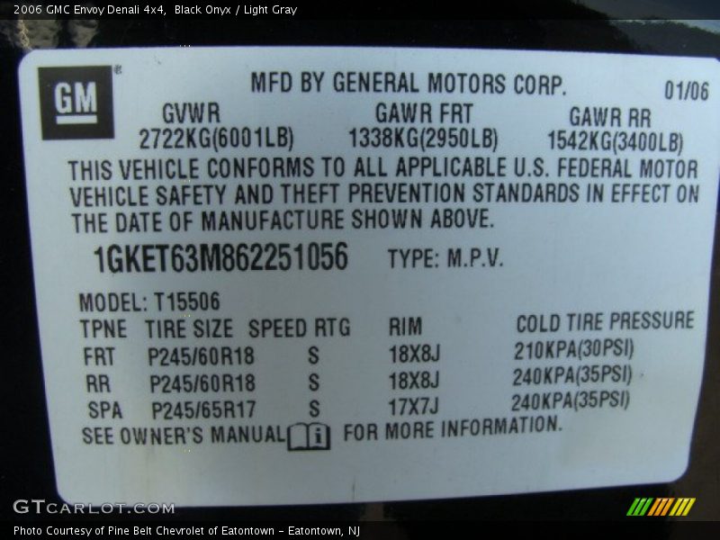 Black Onyx / Light Gray 2006 GMC Envoy Denali 4x4
