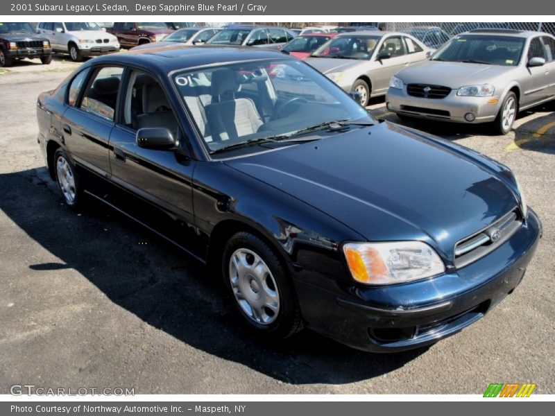 Deep Sapphire Blue Pearl / Gray 2001 Subaru Legacy L Sedan