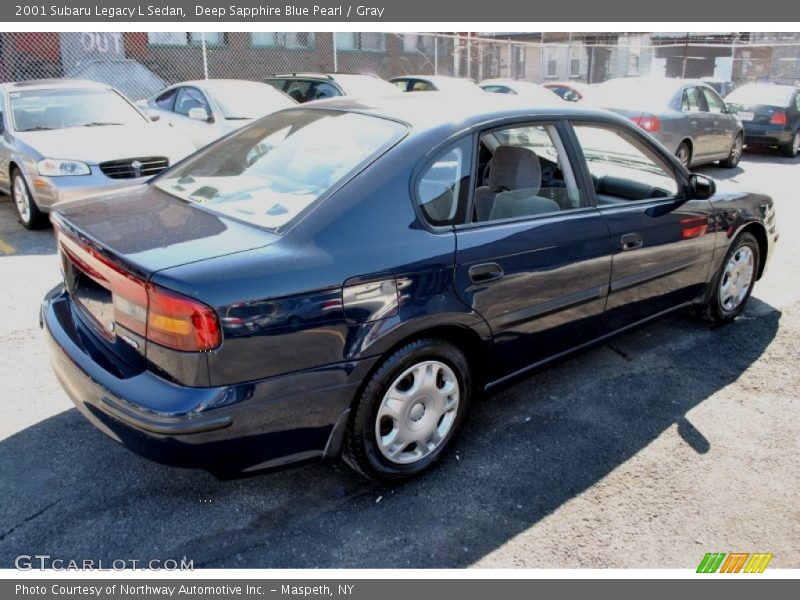Deep Sapphire Blue Pearl / Gray 2001 Subaru Legacy L Sedan