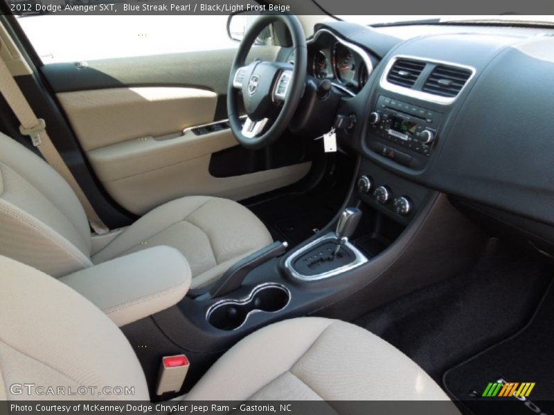 Blue Streak Pearl / Black/Light Frost Beige 2012 Dodge Avenger SXT