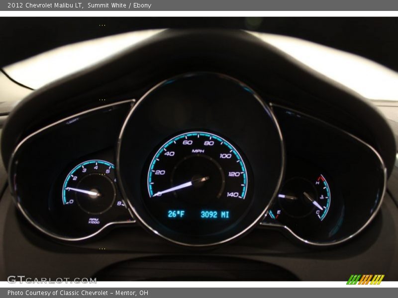 Summit White / Ebony 2012 Chevrolet Malibu LT