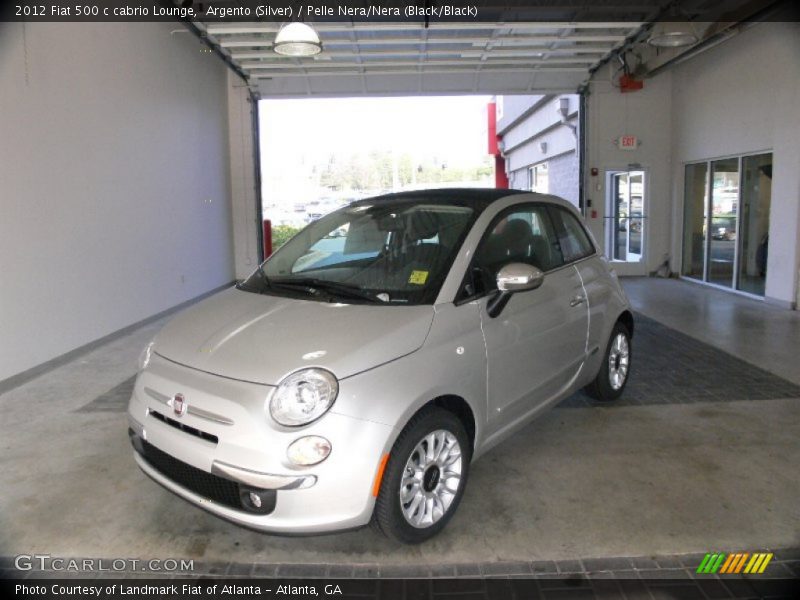 Argento (Silver) / Pelle Nera/Nera (Black/Black) 2012 Fiat 500 c cabrio Lounge