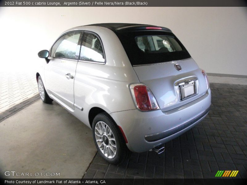 Argento (Silver) / Pelle Nera/Nera (Black/Black) 2012 Fiat 500 c cabrio Lounge