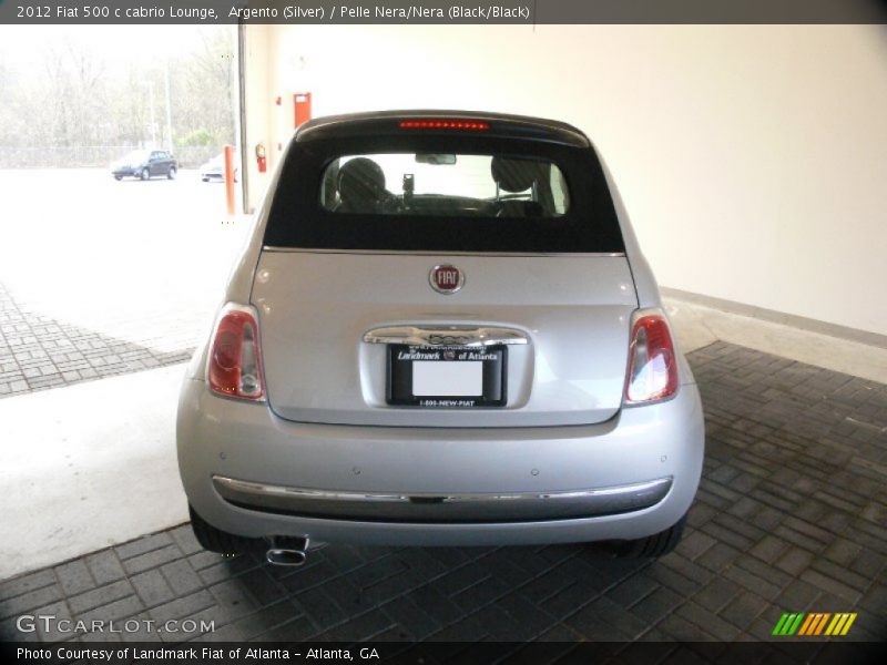 Argento (Silver) / Pelle Nera/Nera (Black/Black) 2012 Fiat 500 c cabrio Lounge