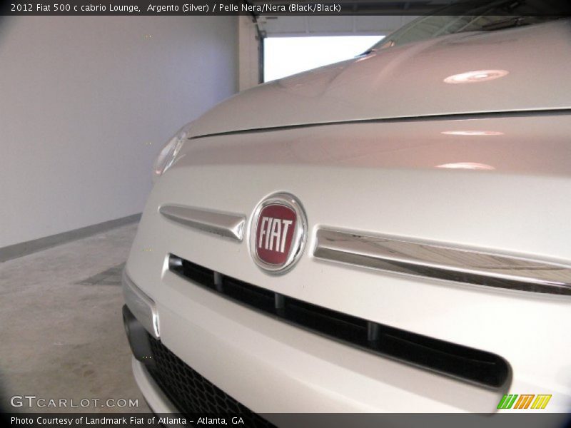 Argento (Silver) / Pelle Nera/Nera (Black/Black) 2012 Fiat 500 c cabrio Lounge