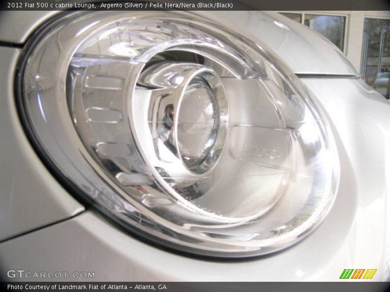 Argento (Silver) / Pelle Nera/Nera (Black/Black) 2012 Fiat 500 c cabrio Lounge