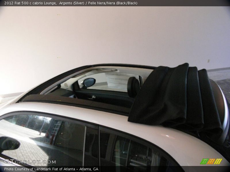Argento (Silver) / Pelle Nera/Nera (Black/Black) 2012 Fiat 500 c cabrio Lounge