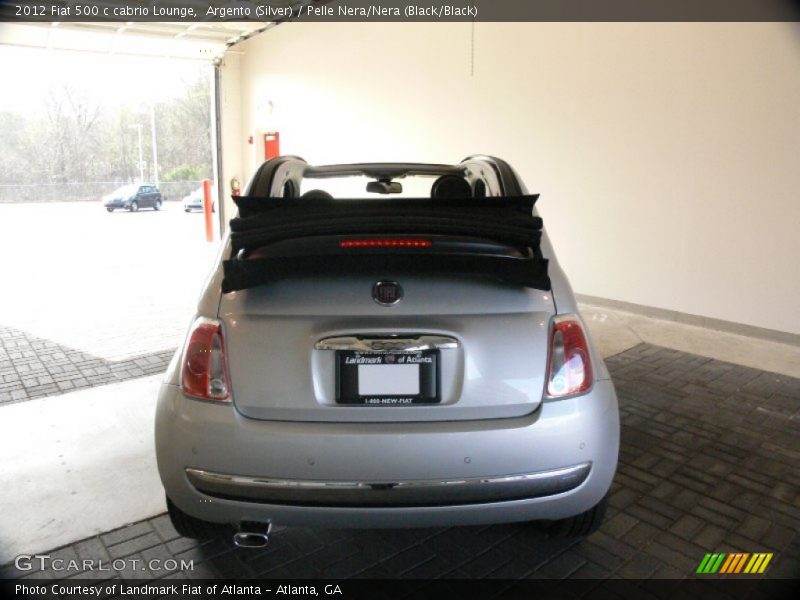 Argento (Silver) / Pelle Nera/Nera (Black/Black) 2012 Fiat 500 c cabrio Lounge