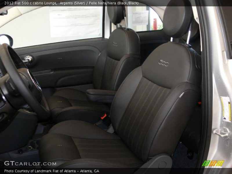 Argento (Silver) / Pelle Nera/Nera (Black/Black) 2012 Fiat 500 c cabrio Lounge