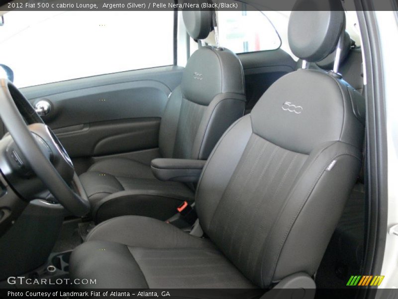 Argento (Silver) / Pelle Nera/Nera (Black/Black) 2012 Fiat 500 c cabrio Lounge