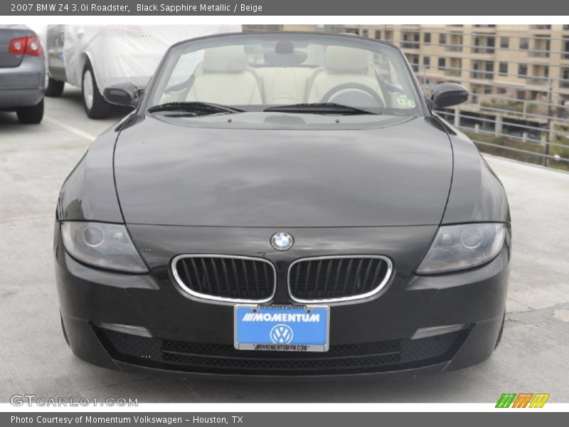 Black Sapphire Metallic / Beige 2007 BMW Z4 3.0i Roadster