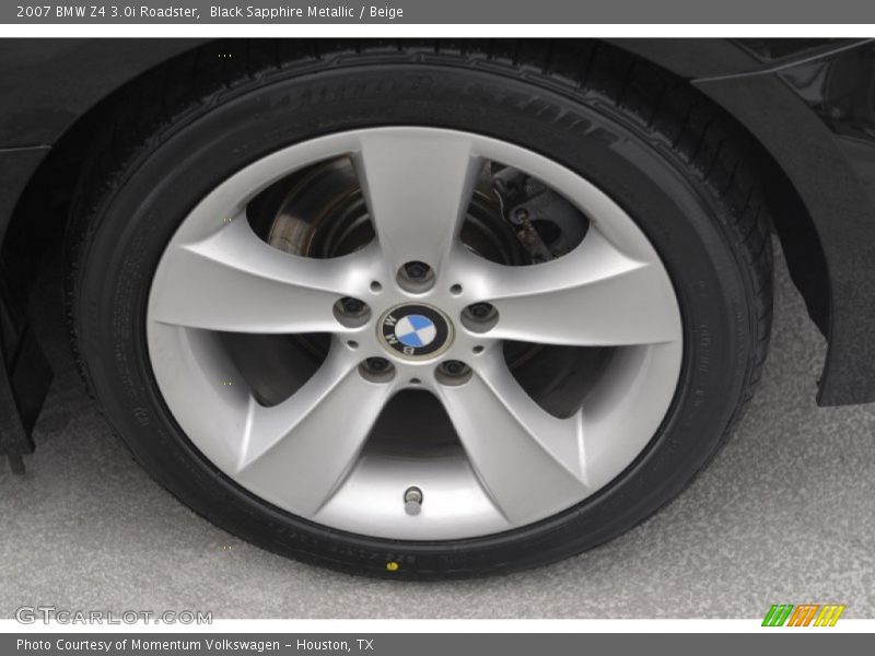 Black Sapphire Metallic / Beige 2007 BMW Z4 3.0i Roadster
