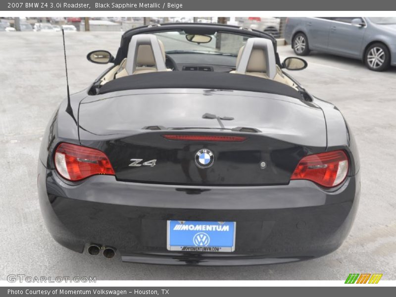 Black Sapphire Metallic / Beige 2007 BMW Z4 3.0i Roadster