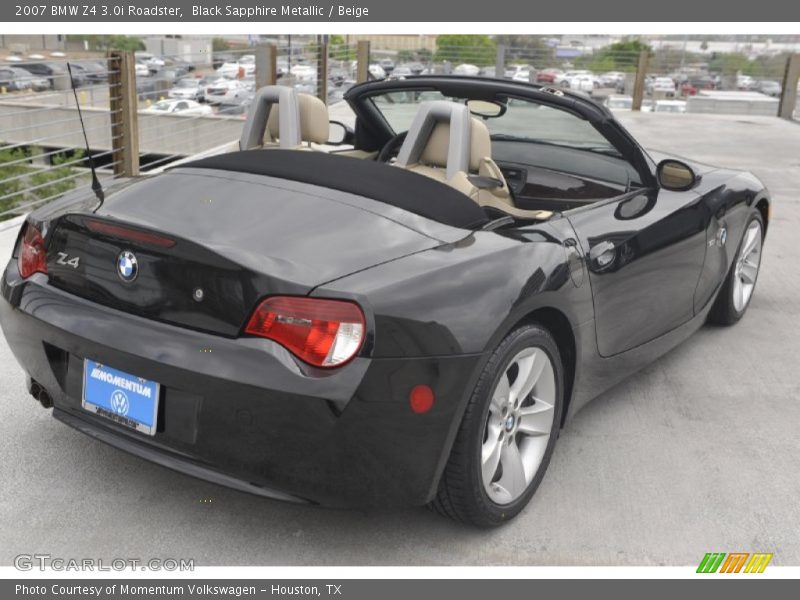 Black Sapphire Metallic / Beige 2007 BMW Z4 3.0i Roadster