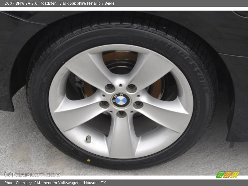 Black Sapphire Metallic / Beige 2007 BMW Z4 3.0i Roadster