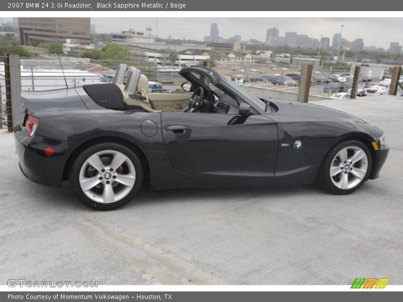 Black Sapphire Metallic / Beige 2007 BMW Z4 3.0i Roadster