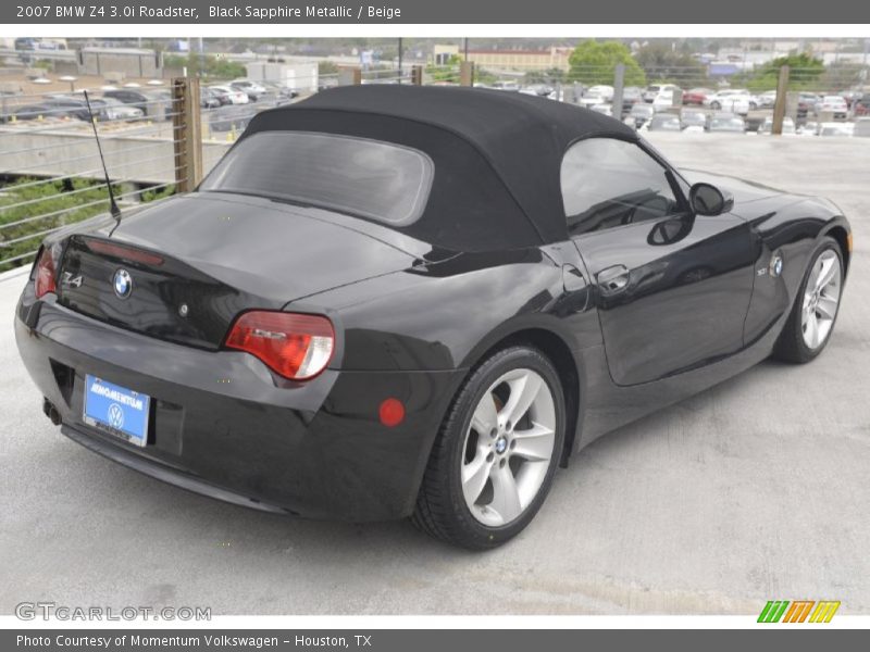 Black Sapphire Metallic / Beige 2007 BMW Z4 3.0i Roadster