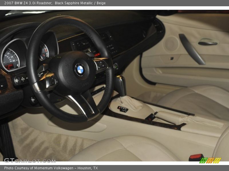 Black Sapphire Metallic / Beige 2007 BMW Z4 3.0i Roadster