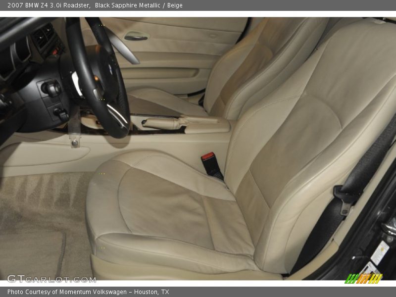 Black Sapphire Metallic / Beige 2007 BMW Z4 3.0i Roadster